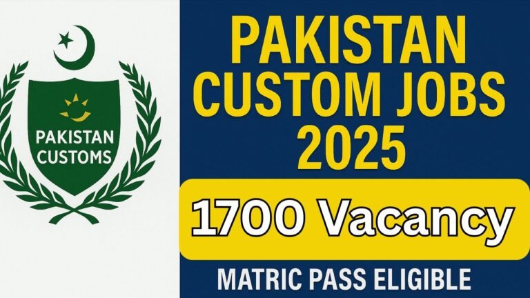 Pakistan Custom Jobs 2025 Online Apply