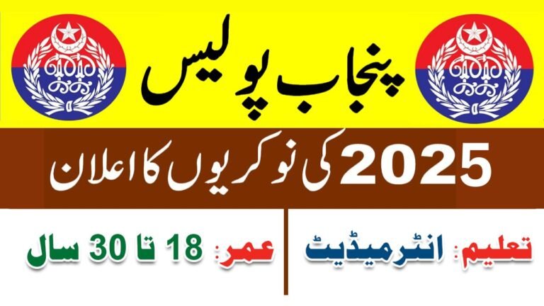 Punjab Police jobs 2025 Form Download