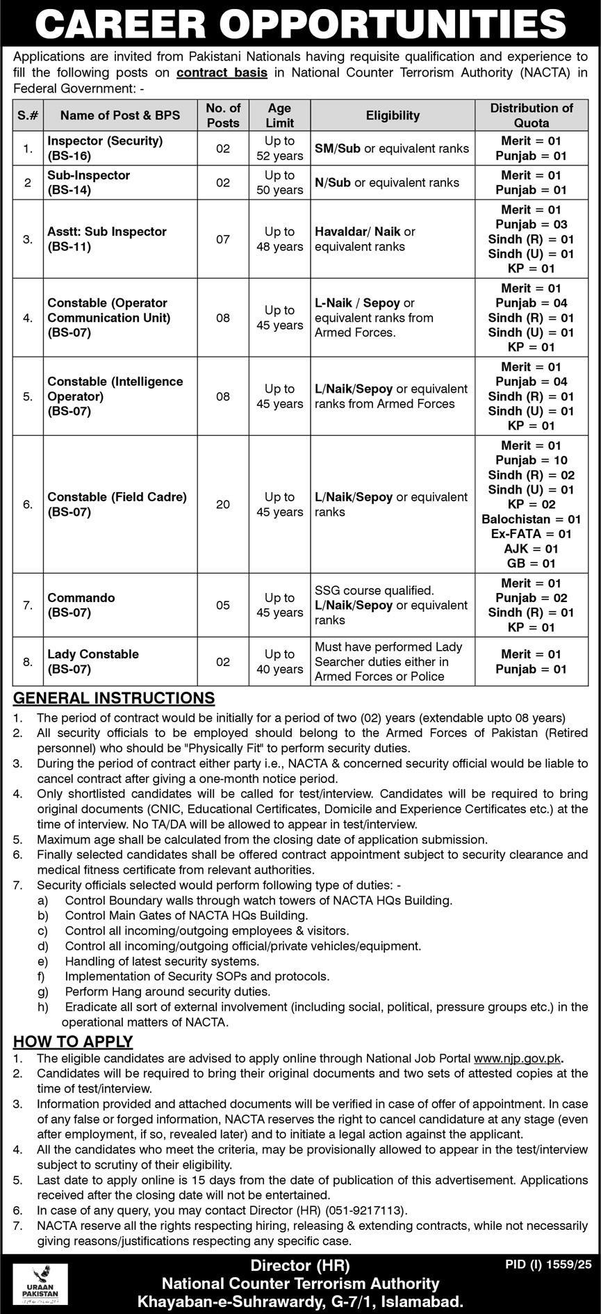 NACTA Jobs 2025
