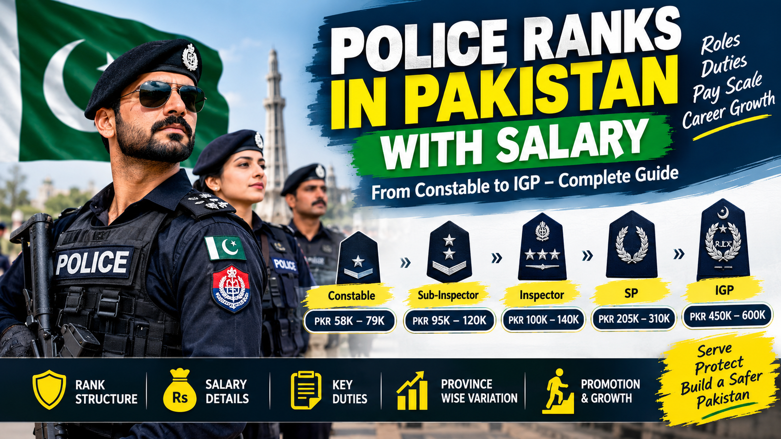 Police Ranks in Pakistan with Salary