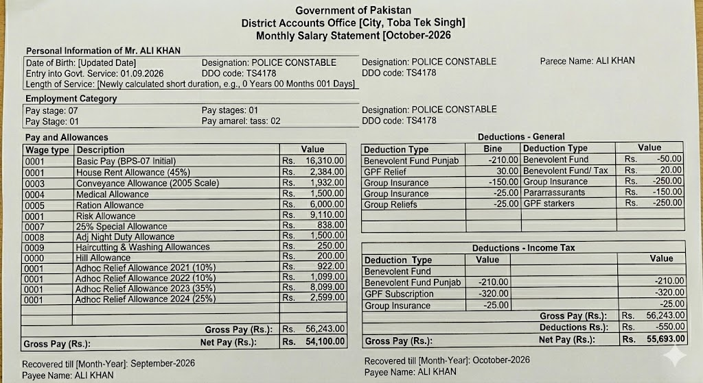 Islamabad Police Constable BPS-07 Starting Salary 2026