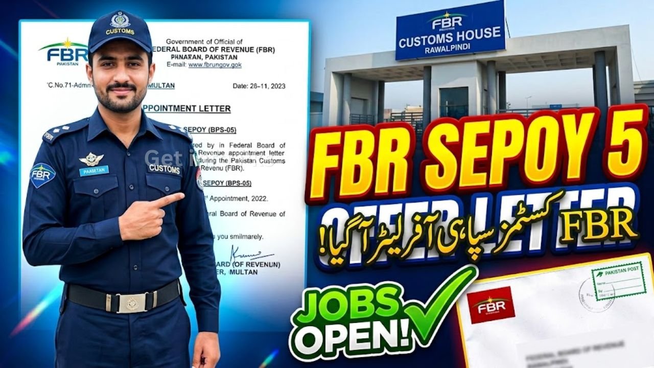FBR Customs Sepoy (BPS-05) Offer Letters Send