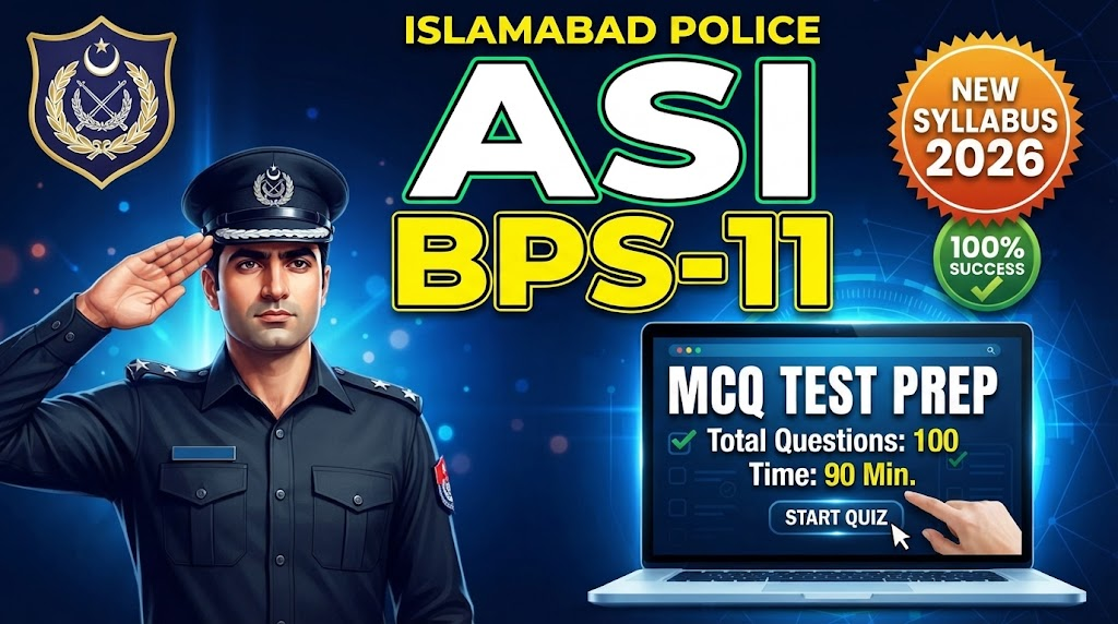 Islamabad Police ASI BPS-11 Test Preparation MCQs Guide 2026